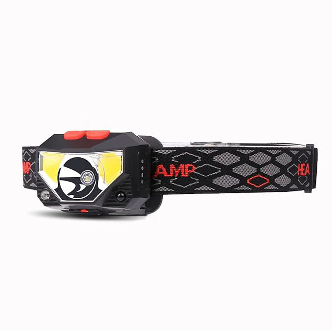 8-Mode Hands-Free LED Headlamp – Rechargeable with Motion Sensor