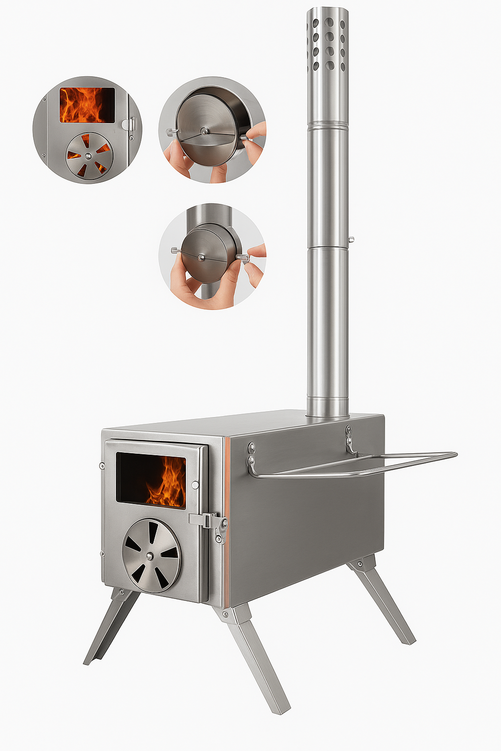 Stainless Steel Camping Stove – The Ultimate Wood-Burning Solution for Outdoor Adventures
