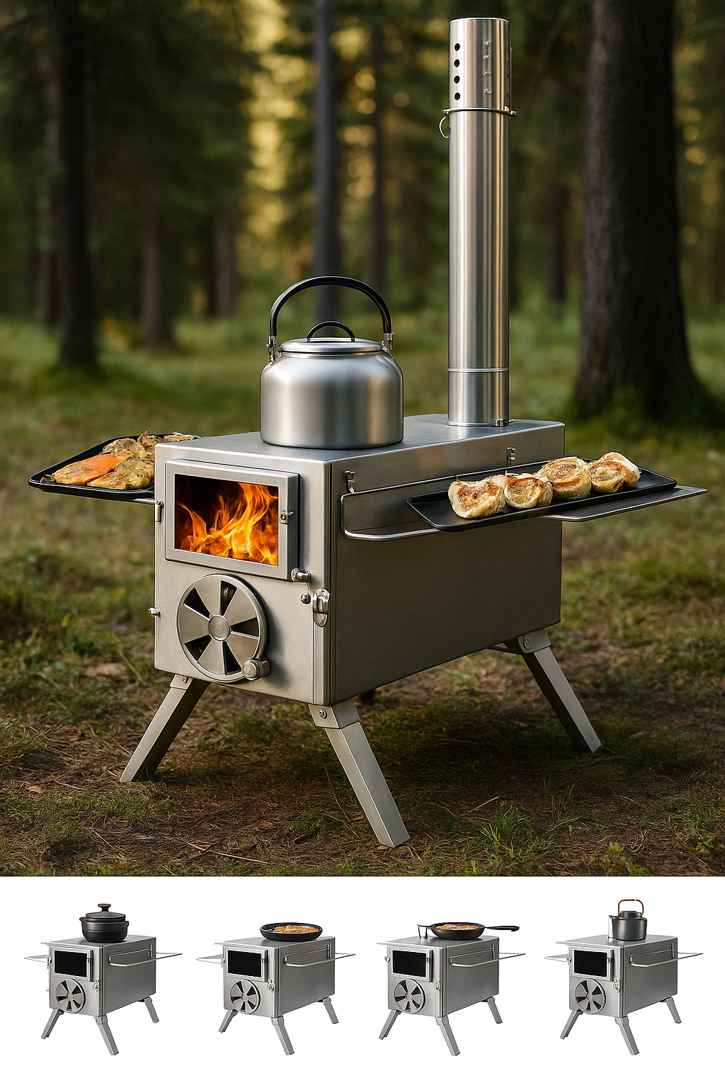 Stainless Steel Camping Stove – The Ultimate Wood-Burning Solution for Outdoor Adventures