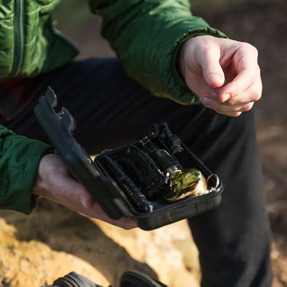 Survival Kit Set with Firestarter, Knife, Blanket & More