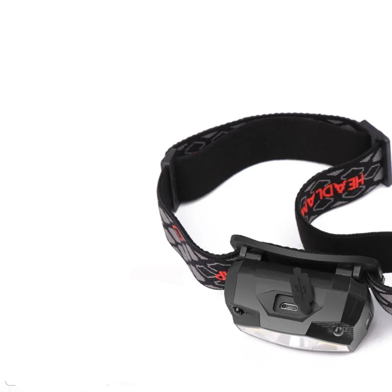 8-Mode Hands-Free LED Headlamp – Rechargeable with Motion Sensor