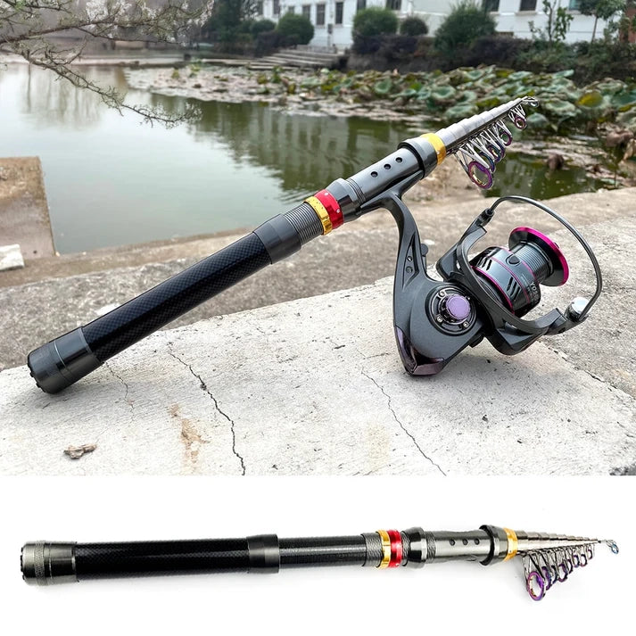 Telescopic Fishing Rod and Spinning Reel Combo