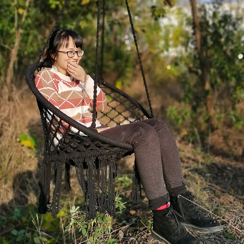 Hammock Chair – Macramé Swing for Indoor & Outdoor Comfort
