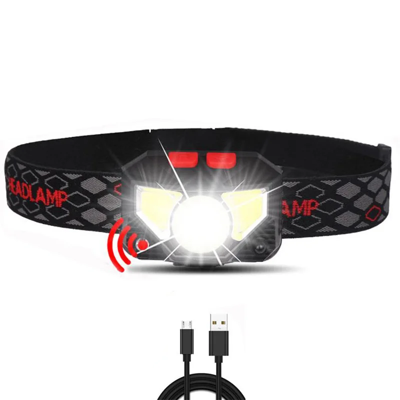 8-Mode Hands-Free LED Headlamp – Rechargeable with Motion Sensor