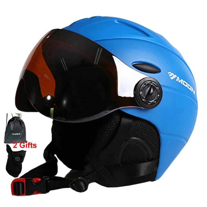 Professional Half-Covered Ski Helmet with Goggle Strap – Lightweight Winter Sports Protection