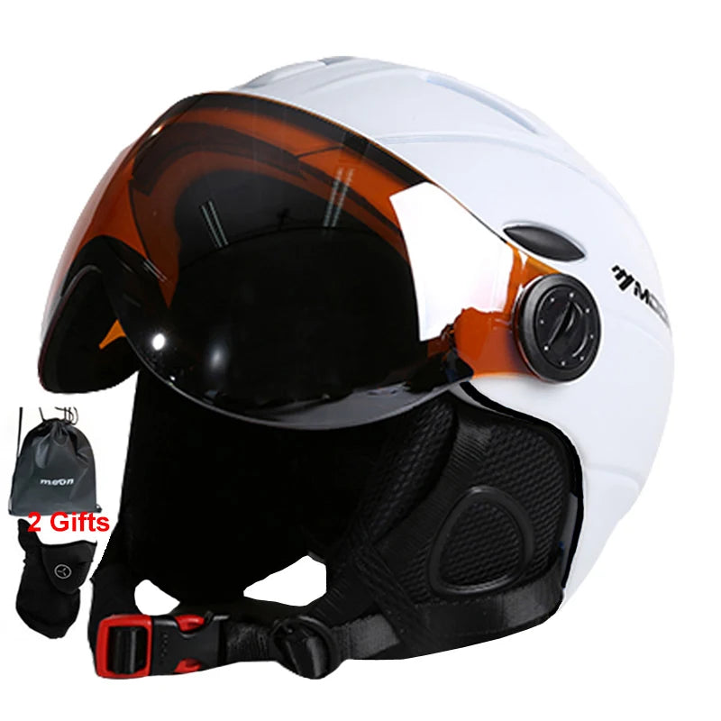 Professional Half-Covered Ski Helmet with Goggle Strap – Lightweight Winter Sports Protection
