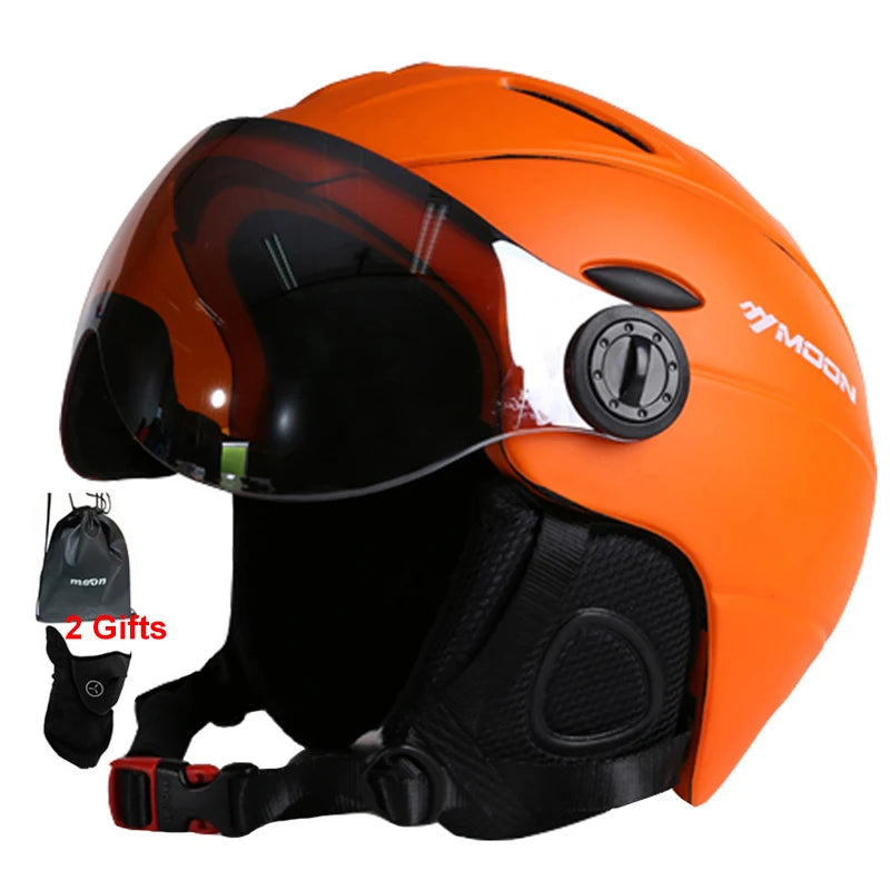 Professional Half-Covered Ski Helmet with Goggle Strap – Lightweight Winter Sports Protection