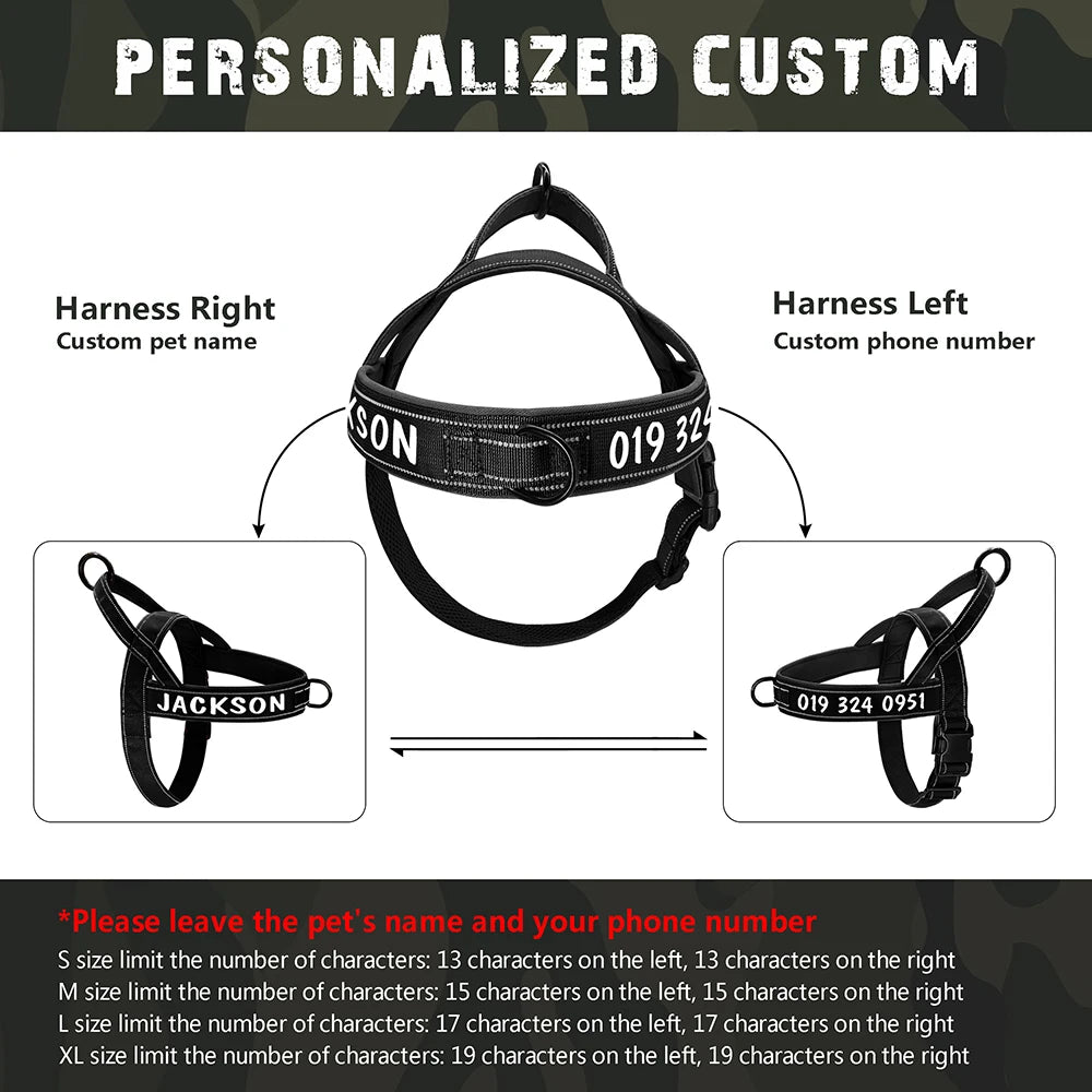 Survival Now™ Personalized Dog Military Tactical Harness