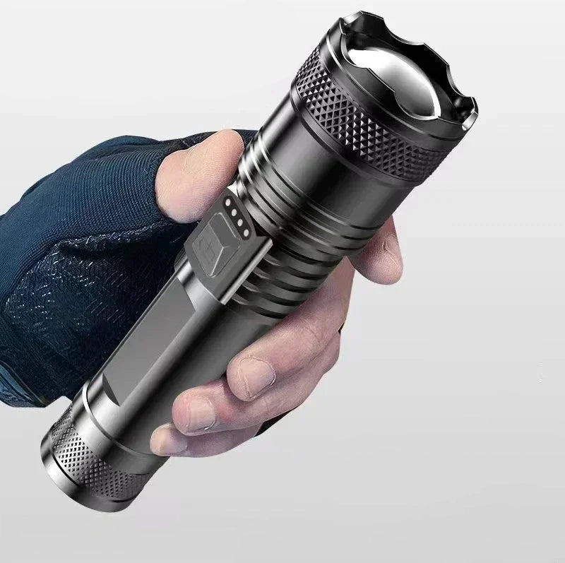 5000LM Ultra Bright Tactical Flashlight - Rechargeable with Telescopic Zoom
