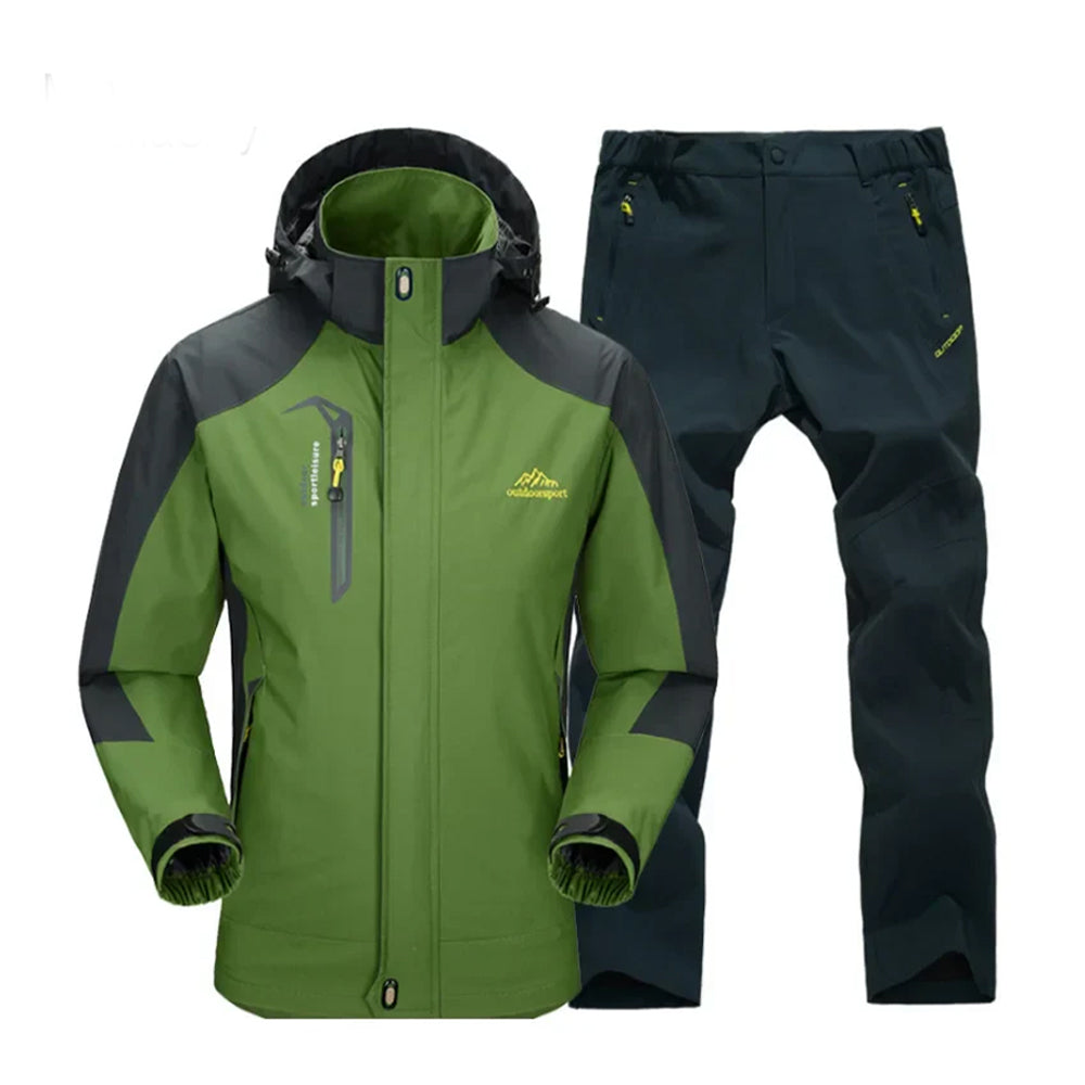 Outdoor Hiking Jacket and Pants Set for Men