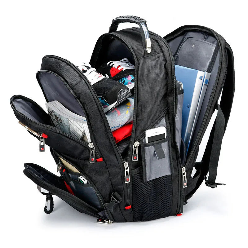 Swiss-Multifunctional Laptop Backpack with USB Charging & Water Resistance
