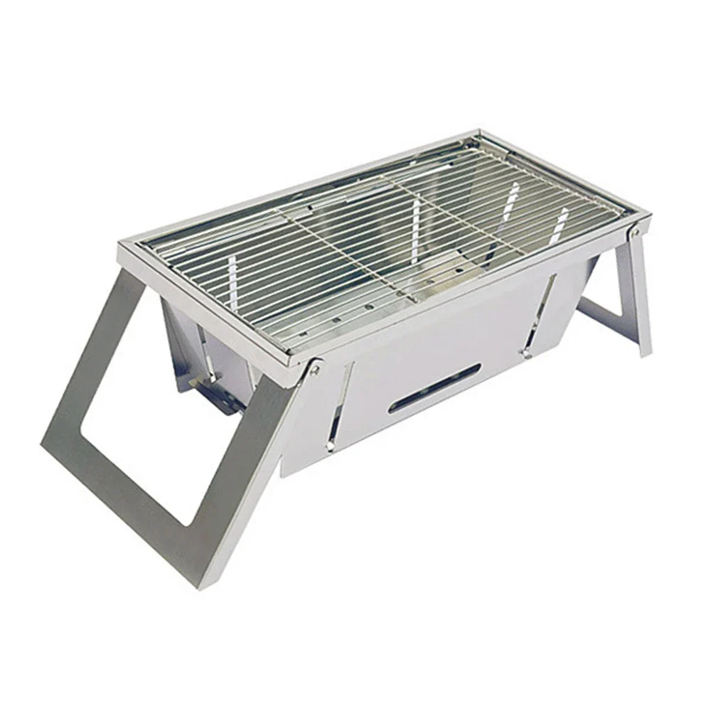 Stainless Steel Folding Barbecue Grill: Portable and Smokeless Grilling Anywhere