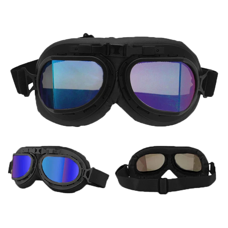 Motorcycle Glasses – Vintage Aviator Style, UV400 Protection, Anti-Fog