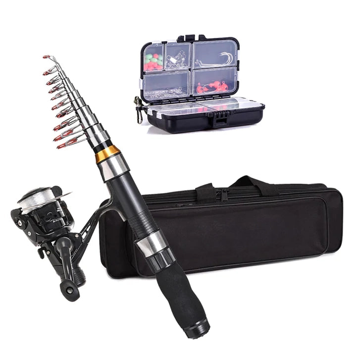 Telescopic Fishing Rod and Reel Combo, Portable Fly Fishing Kit with Accessories