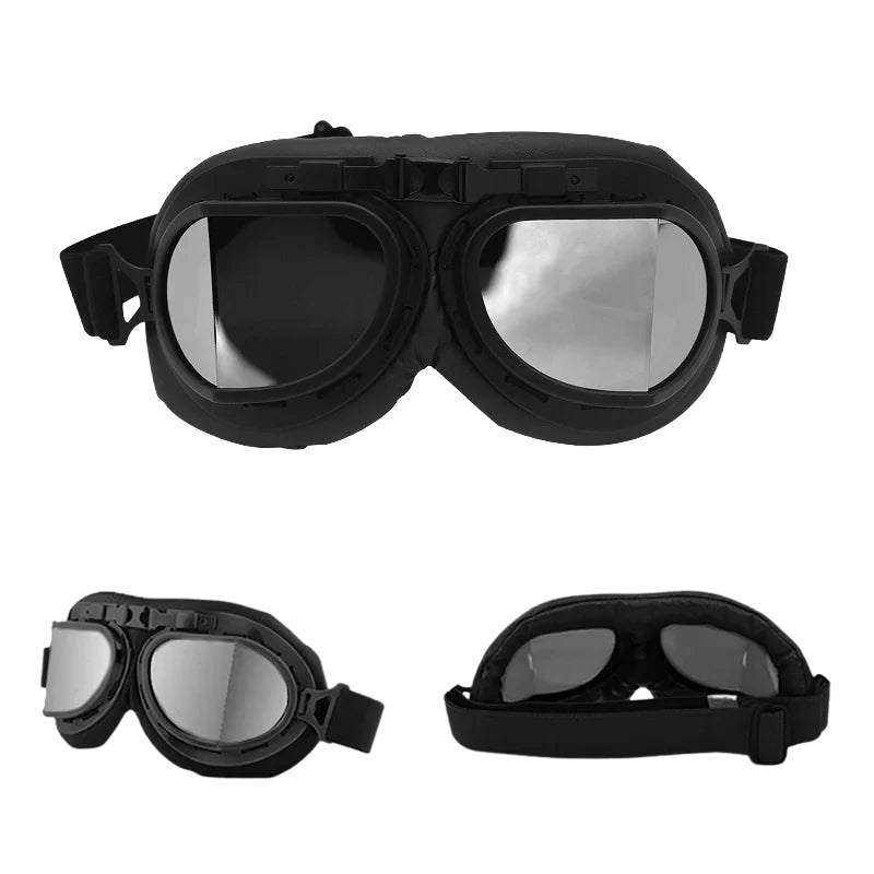 Motorcycle Glasses – Vintage Aviator Style, UV400 Protection, Anti-Fog