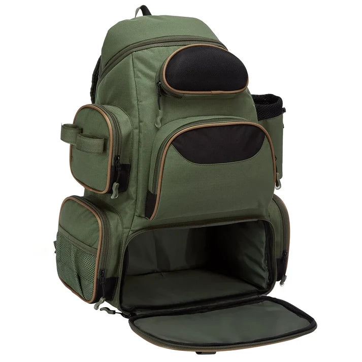 Tactical Fishing Tackle Backpack, Waterproof Outdoor Gear Bag with Rod Holders