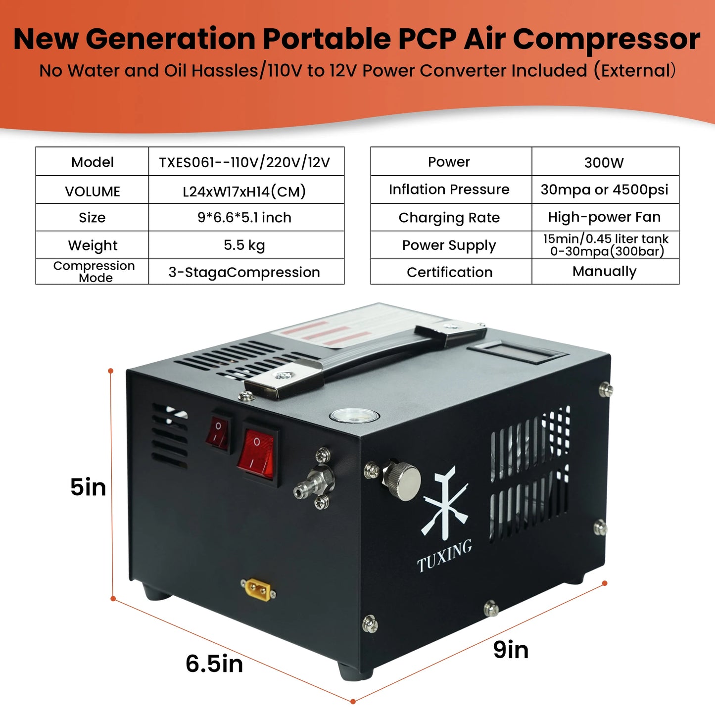 Survival Now™ 300Bar 12V PCP Air Compressor