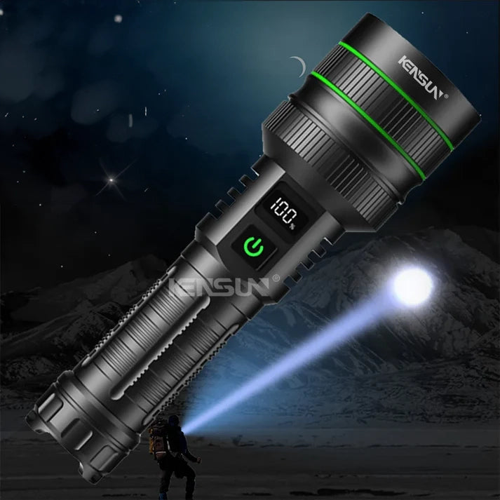Super Long Range Tactical Torch – 10,000 Lumens & USB-C Rechargeable