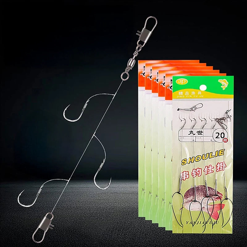 High Carbon Steel Triple Fishing Hooks with Swive