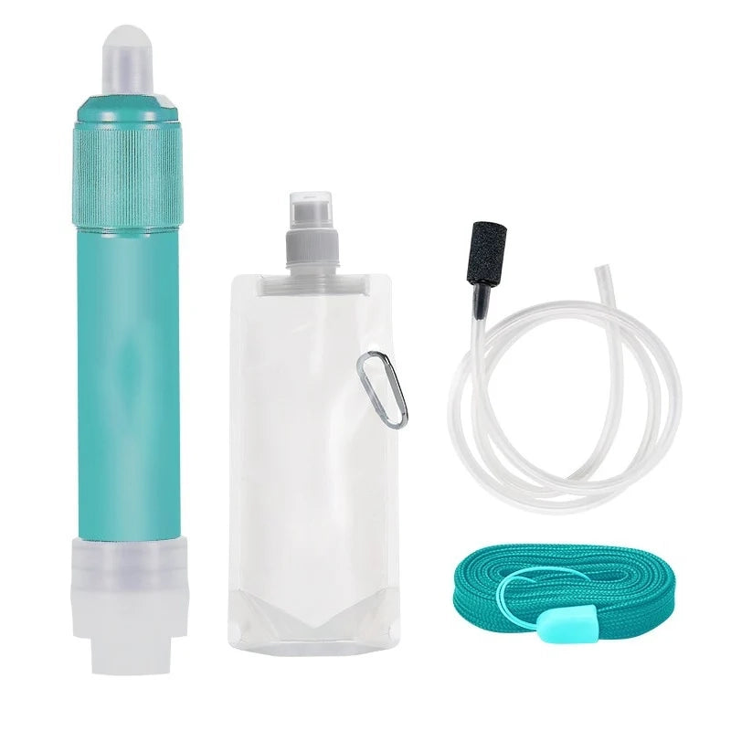 Portable Mini Camping Water Filter Straw with Water Bag
