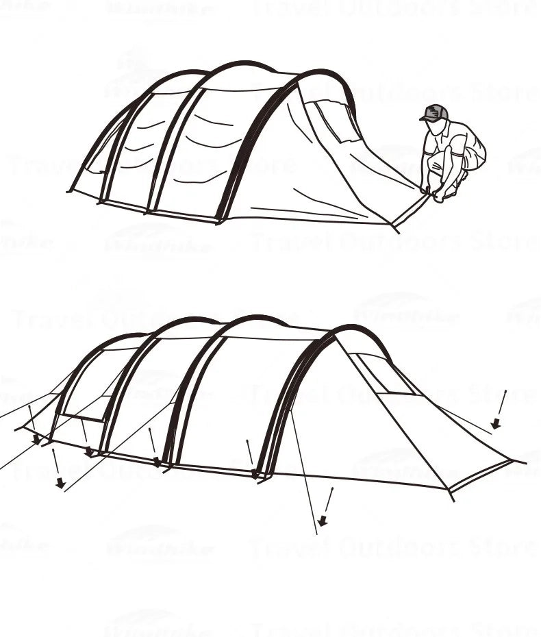 Tunnel Tent 4-Rod with Chimney