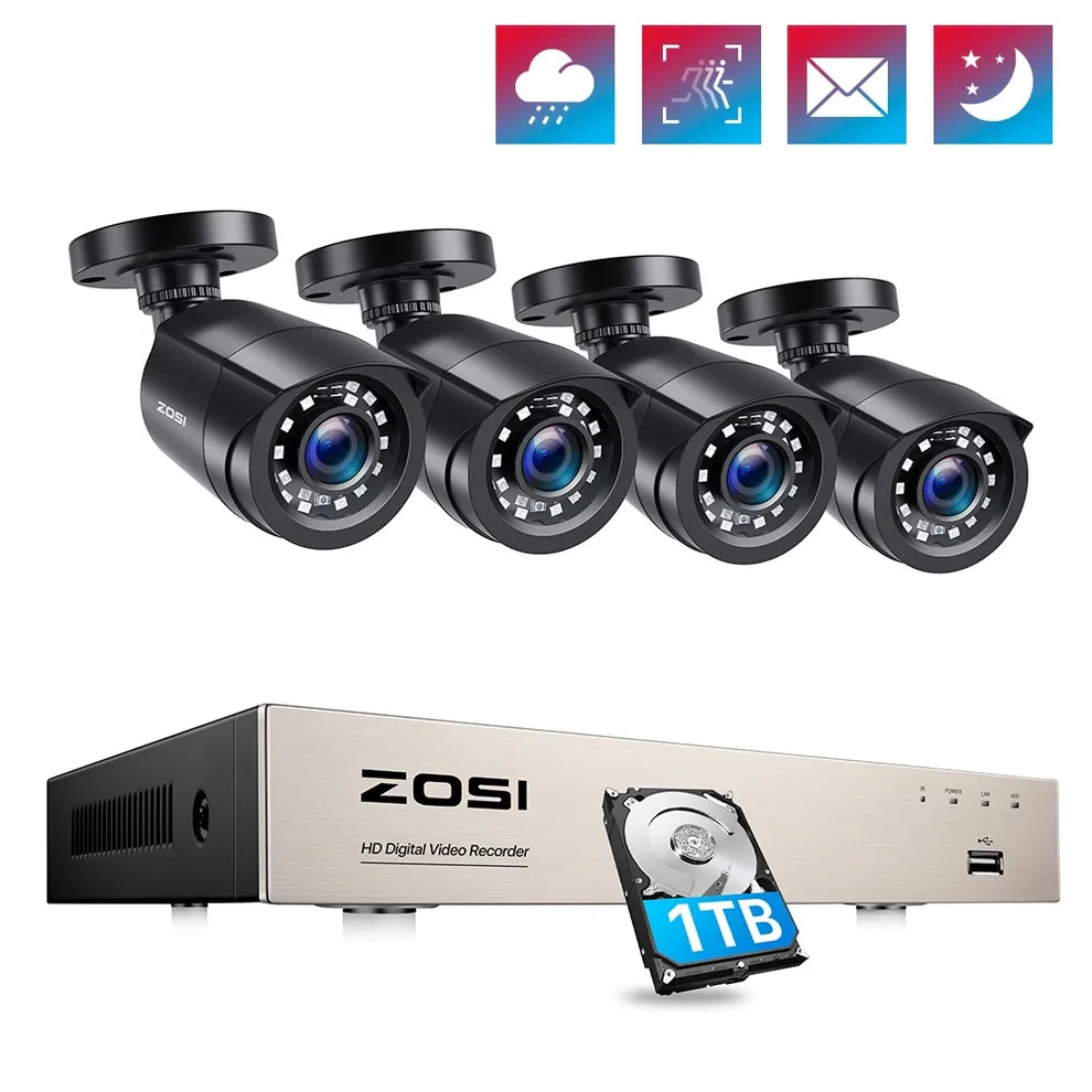 1080P CCTV System - 5MP Lite DVR with Wired Security Cameras