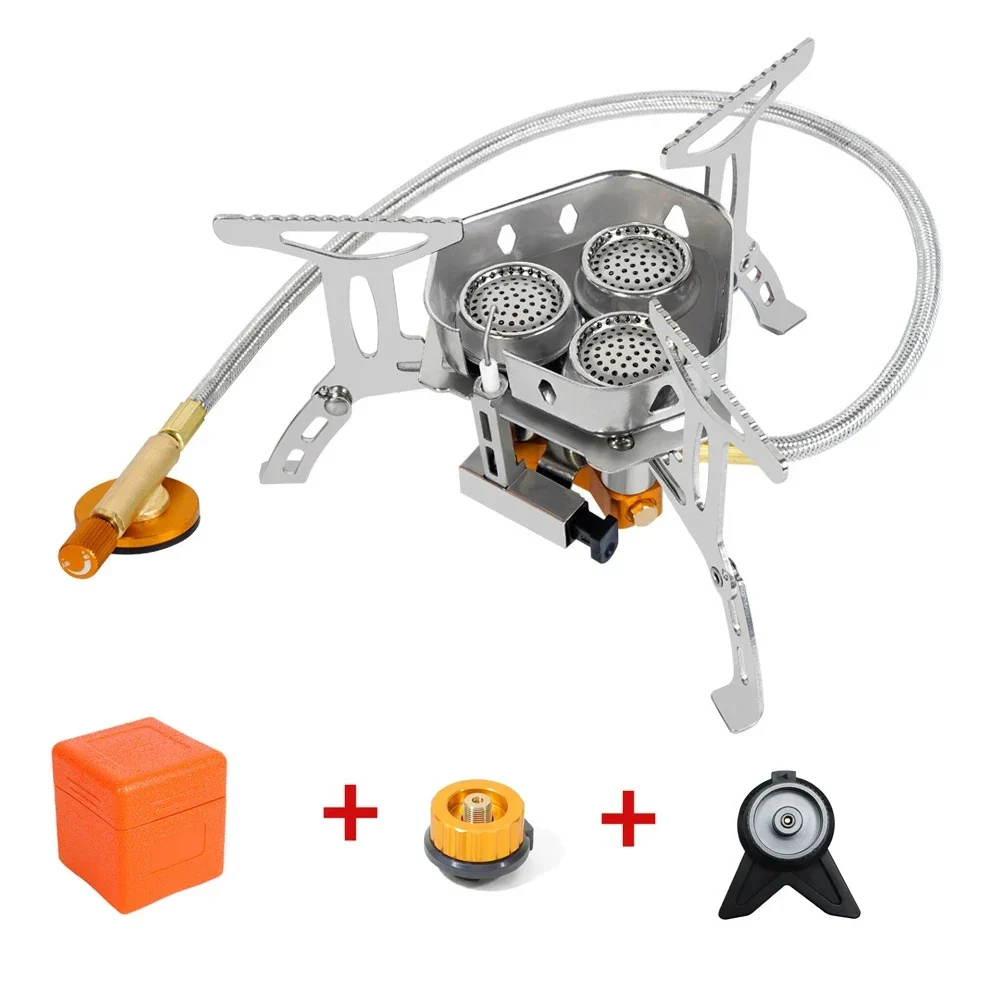 3-Heads Gas Stove – Powerful, Portable Outdoor Cooking