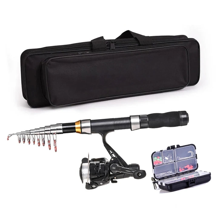 Telescopic Fishing Rod and Reel Combo, Portable Fly Fishing Kit with Accessories