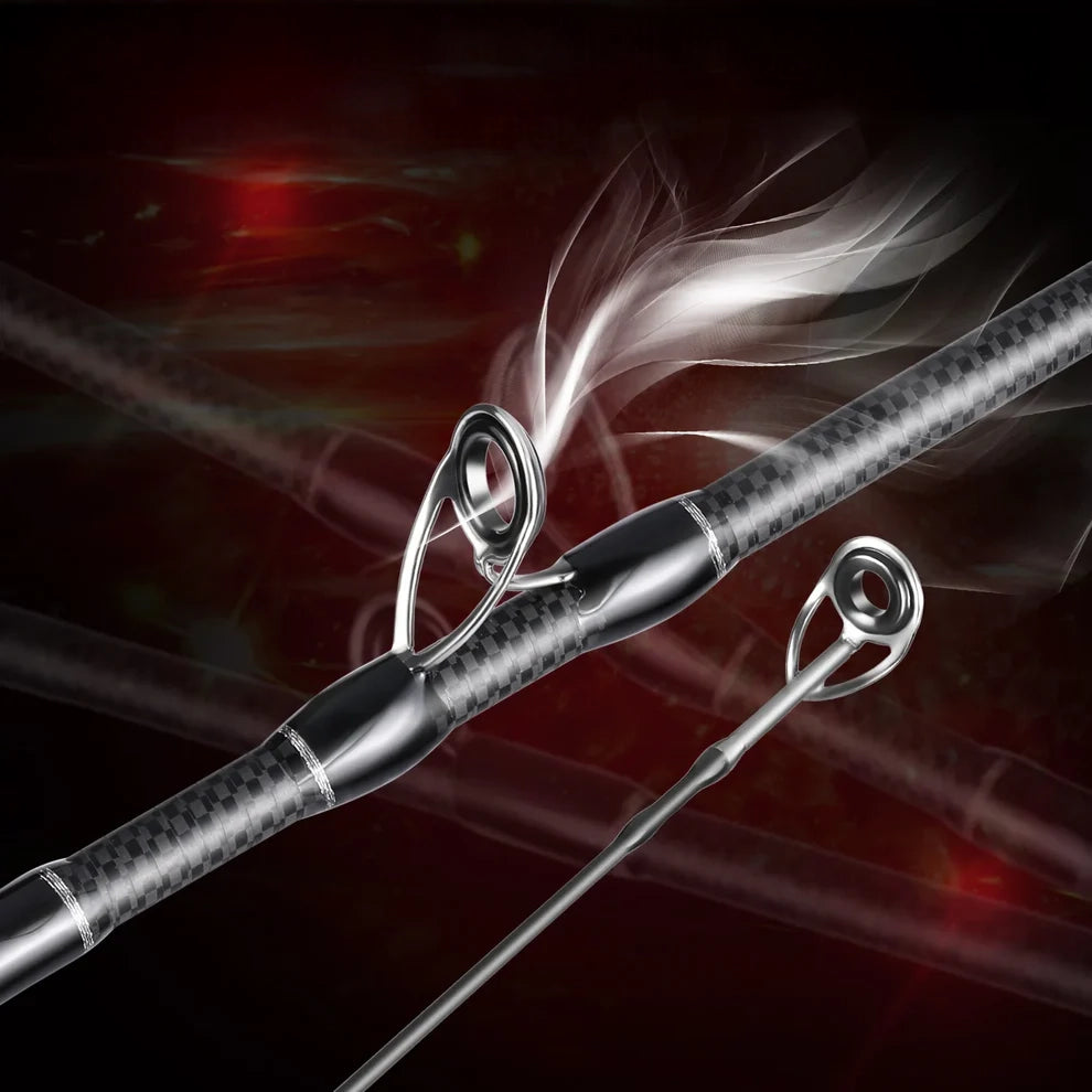 Bait Caster Fishing Rod & Reel Set, 1.8/2.1m Carbon Fiber Combo