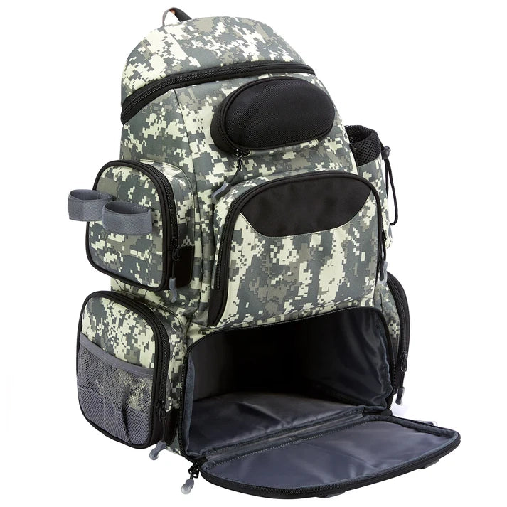 Tactical Fishing Tackle Backpack, Waterproof Outdoor Gear Bag with Rod Holders