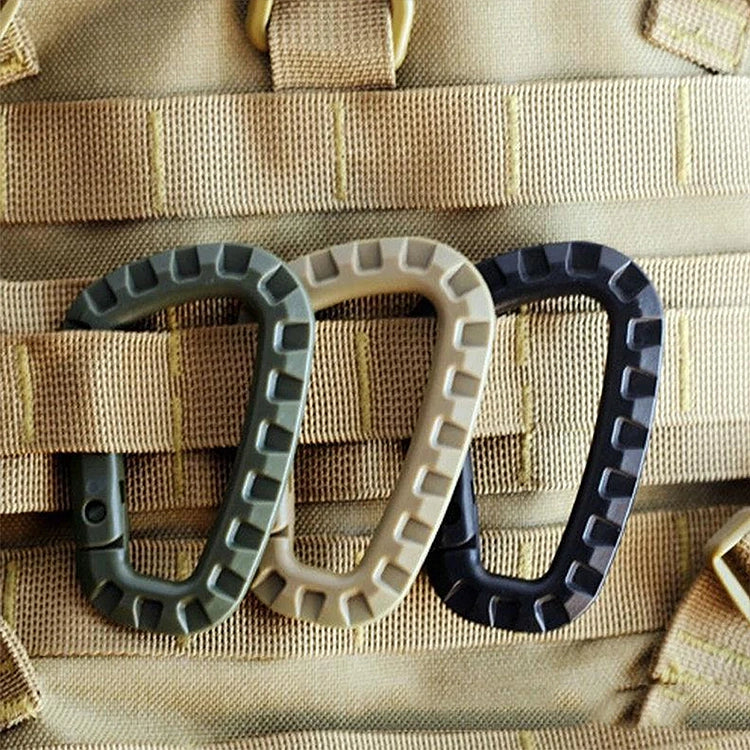 Tactical D-Ring Grimlock Carabiner Clip, 4-Pack