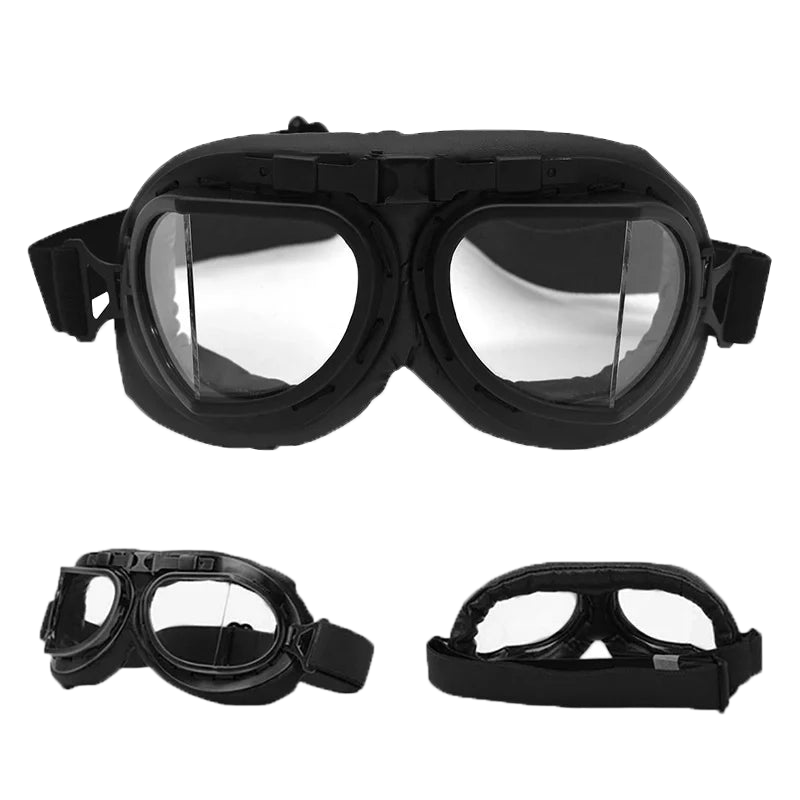 Motorcycle Glasses – Vintage Aviator Style, UV400 Protection, Anti-Fog