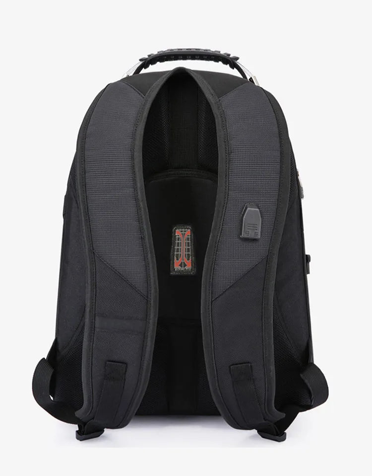 Swiss-Multifunctional Laptop Backpack with USB Charging & Water Resistance