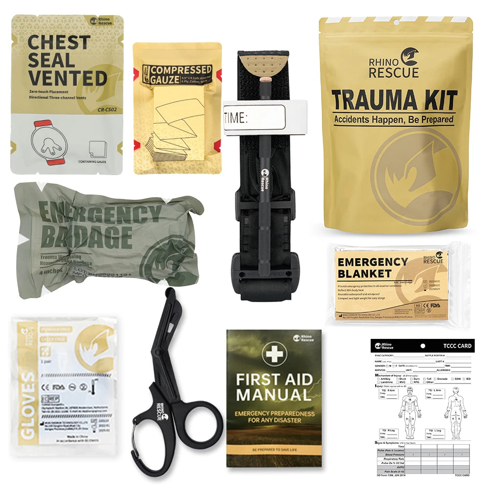 RHINO RESCUE Tactical First Aid Trauma Kit – MOLLE Compatible