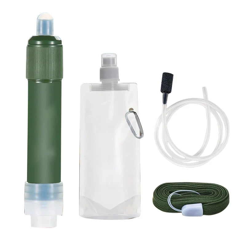 Portable Mini Camping Water Filter Straw with Water Bag