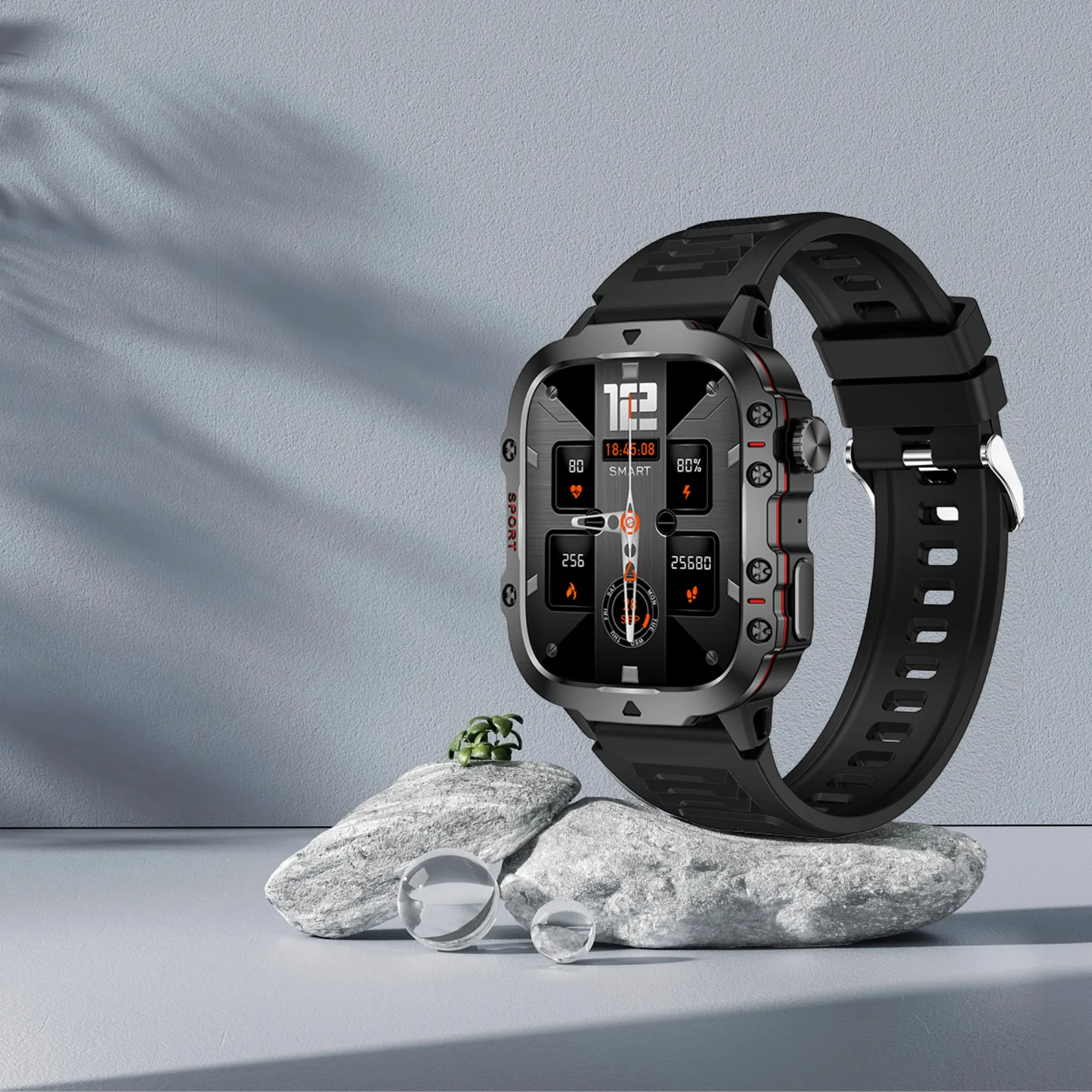Survival Now™ Rugged Black Smart Watch