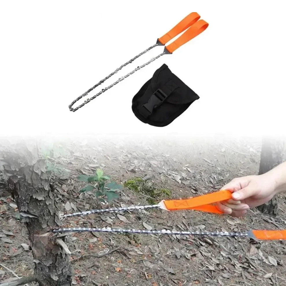 Portable Survival Chain Saw, High-Carbon Steel Tool for Outdoor