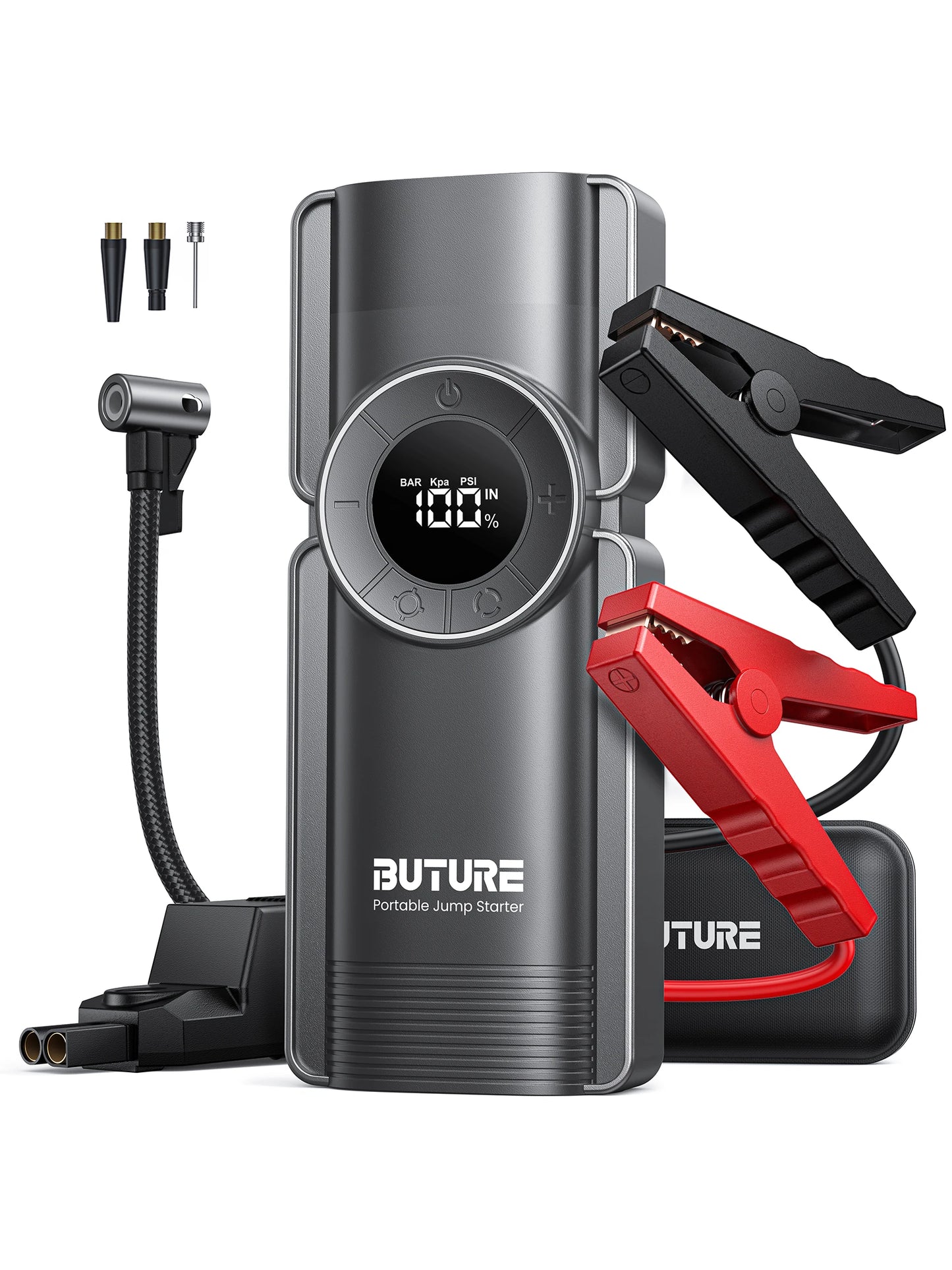 4-in-1 Jump Starter with Air Compressor, Power Bank