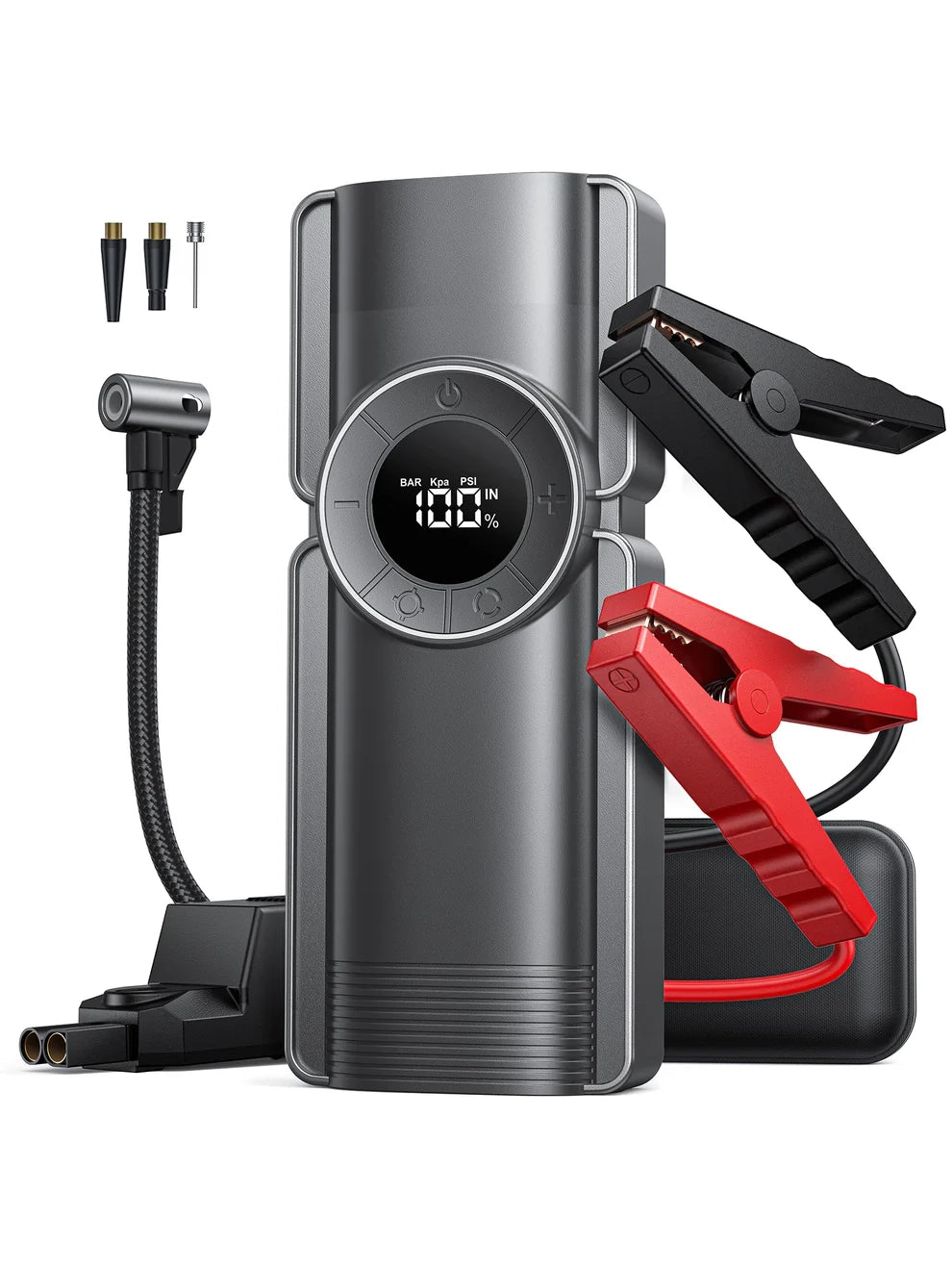 4-in-1 Jump Starter with Air Compressor, Power Bank