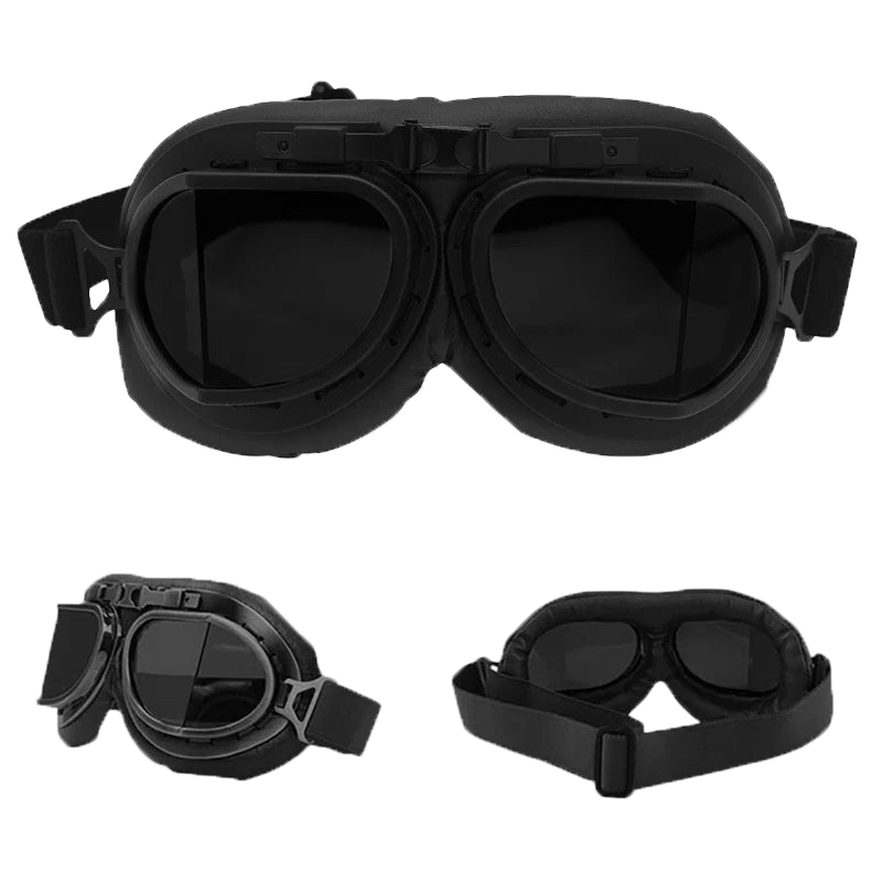 Motorcycle Glasses – Vintage Aviator Style, UV400 Protection, Anti-Fog