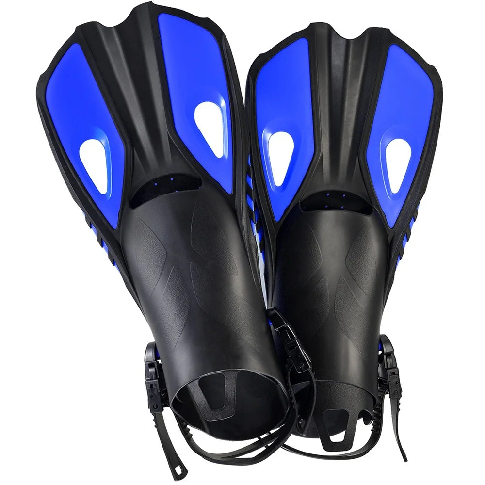 Adjustable Short Blade Snorkel Fins for Kids & Adults