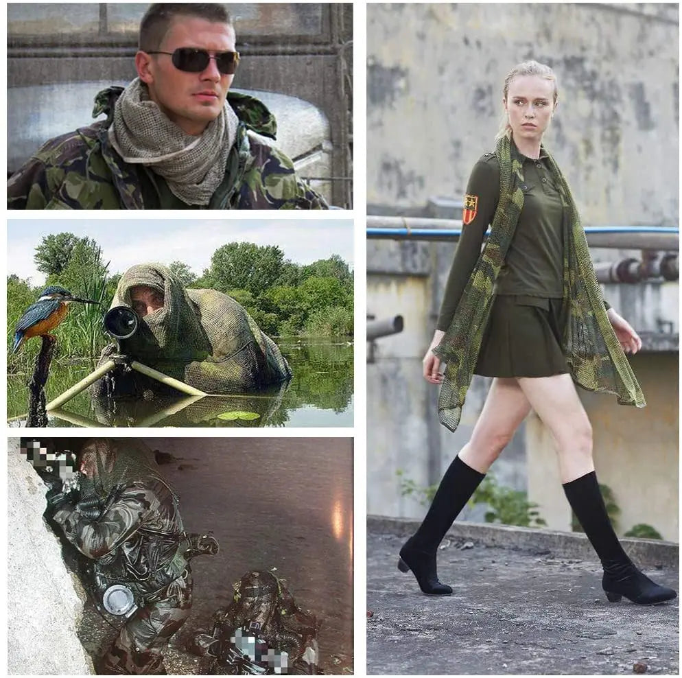 Survival Now™ Camouflage Netting Tactical Mesh Scarf