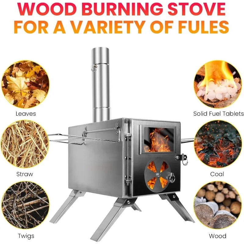 Stainless Steel Camping Stove – The Ultimate Wood-Burning Solution for Outdoor Adventures