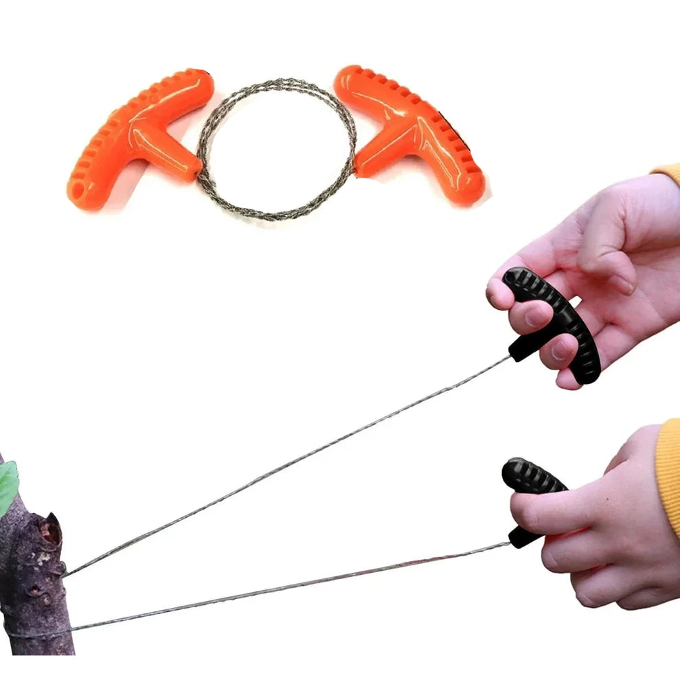 Portable Survival Chain Saw, High-Carbon Steel Tool for Outdoor