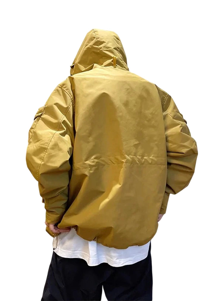 Outdoor Windbreaker Cargo Jacket - Waterproof, Tactical, Streetwear-Ready