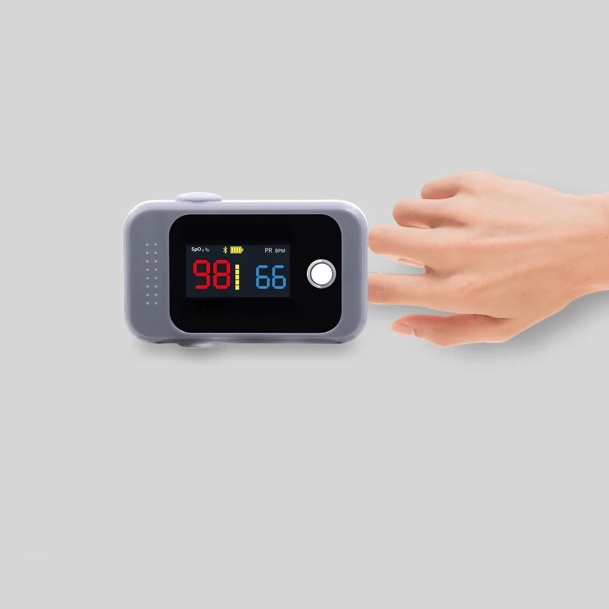 Bluetooth Finger Pulse Oximeter with Alarm