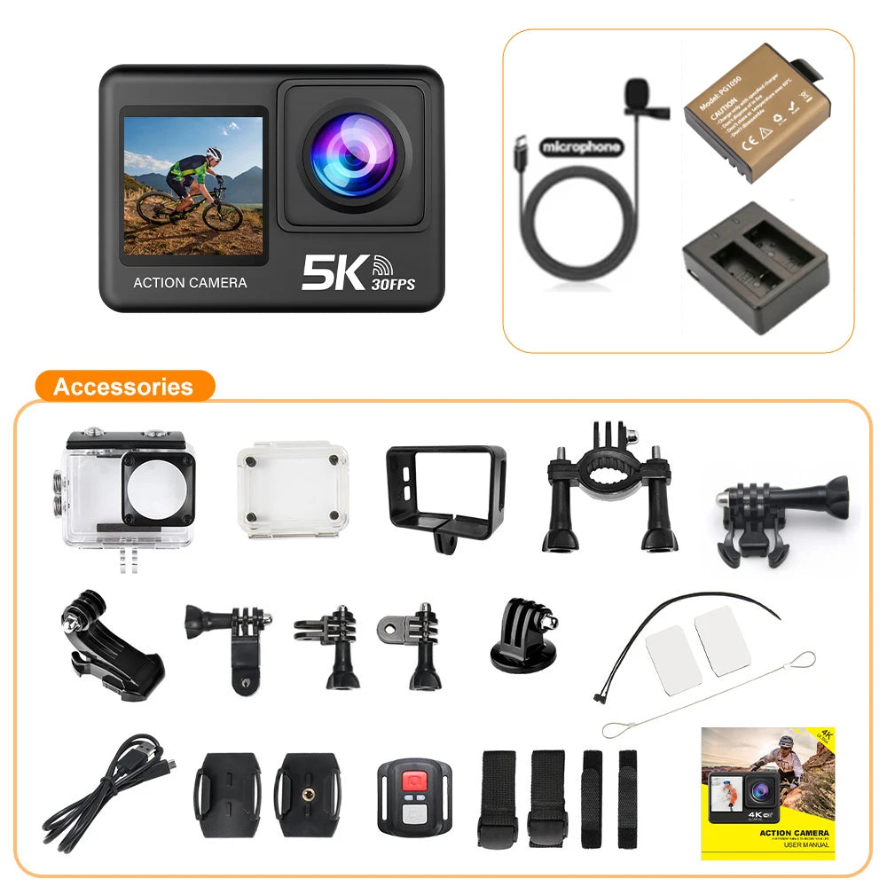 5K Action Camera - Ultra HD Recording with Waterproof & Wi-Fi Features