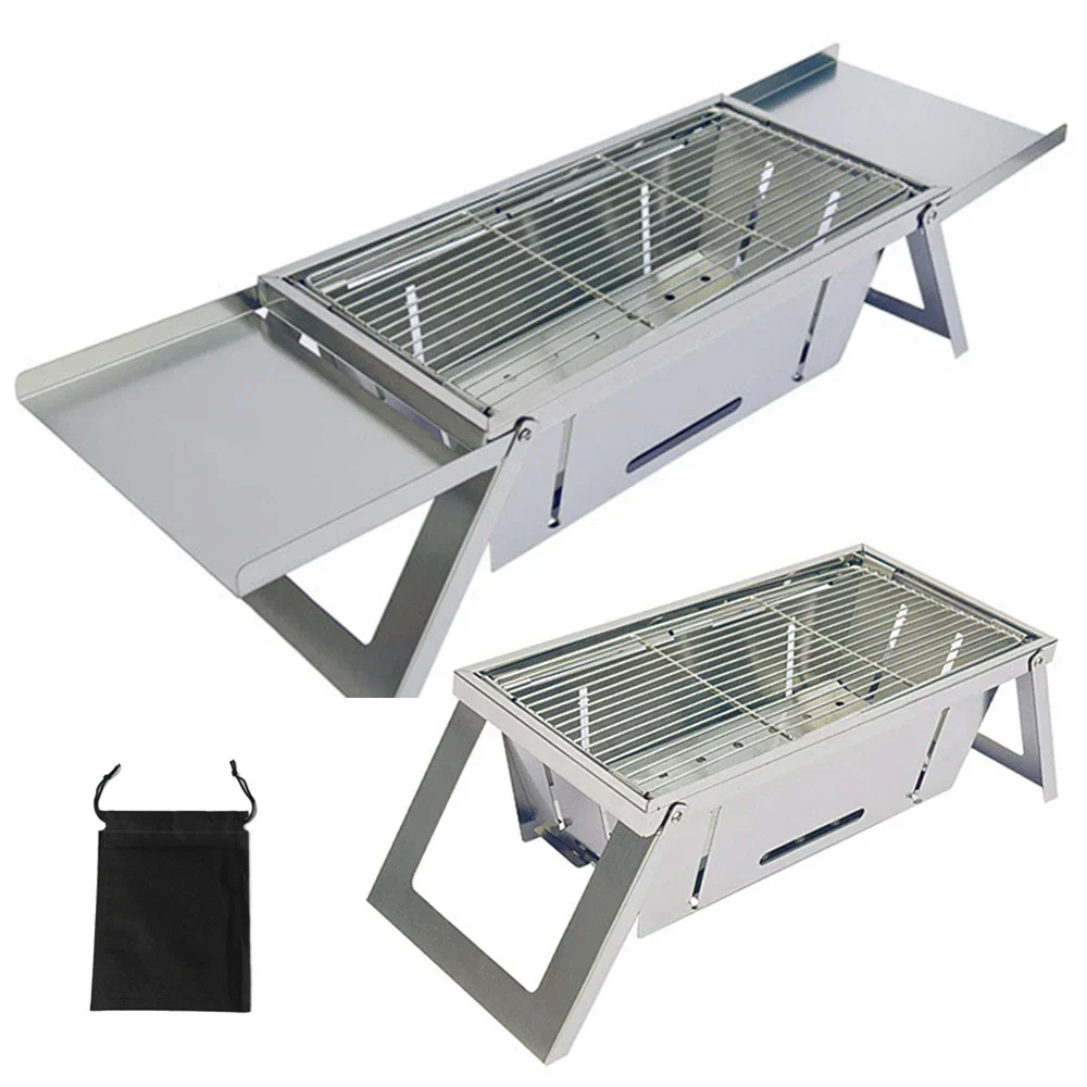 Stainless Steel Folding Barbecue Grill: Portable and Smokeless Grilling Anywhere