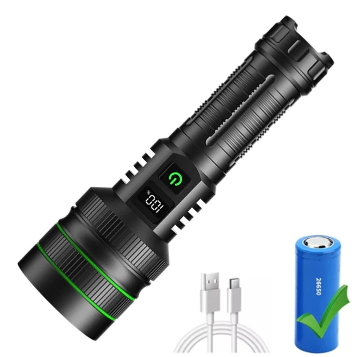Super Long Range Tactical Torch – 10,000 Lumens & USB-C Rechargeable