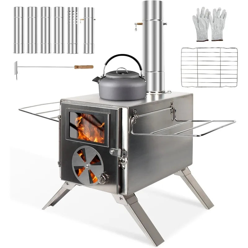 Stainless Steel Camping Stove – The Ultimate Wood-Burning Solution for Outdoor Adventures